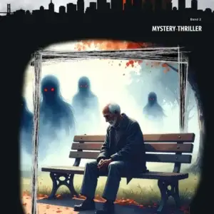 Cover Wahn und Zukunft Alter Mann auf einer Parkbank im Hintergrund Schatten im Nebel
